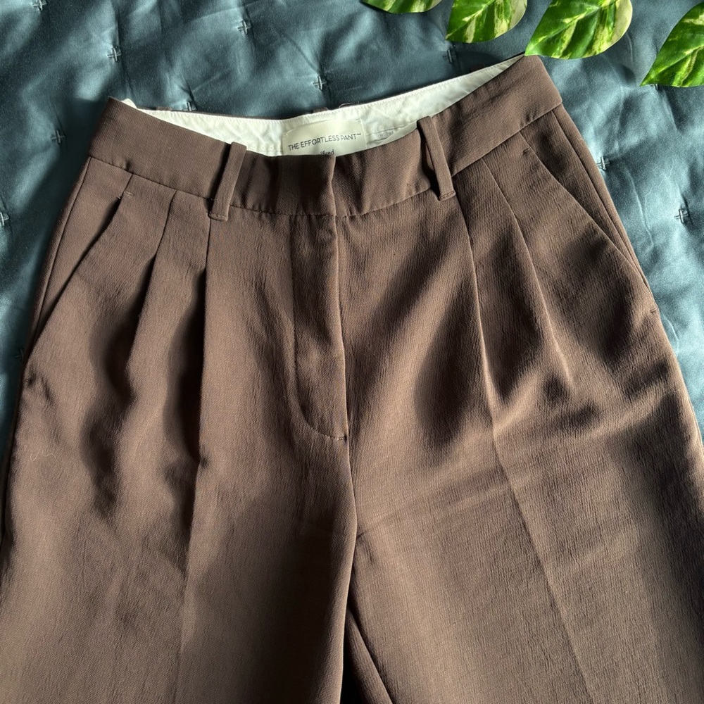 Aritzia Wilfred | Women’s The Effortless Pant Tailored Trousers Crepette 2 Brown - Picture 3 of 7